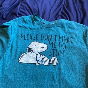 Teal snoopy shirt